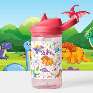 Dinosaur Toddler Personalise Name Durable Water Bottle