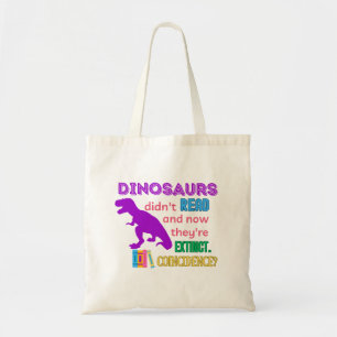 Dinosaur Tote Library Bag