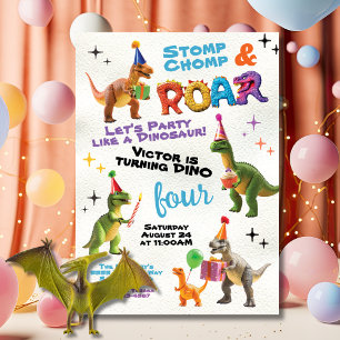 Dinosaur Toy Birthday Party Invitation