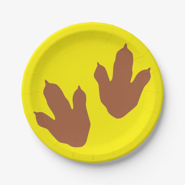Dinosaur Tracks Paper Plate (Front)