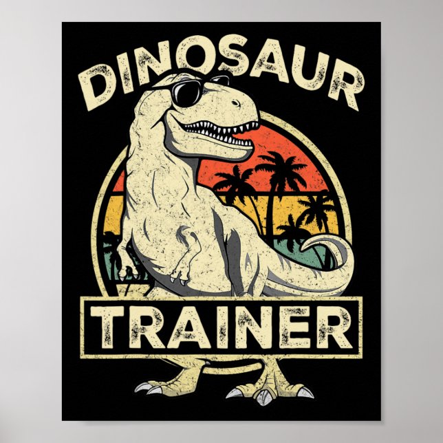 Dinosaur Trainer Halloween Costume Retro Dino Outl Poster (Front)