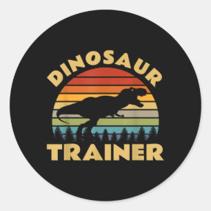 Dinosaur Trainer Halloween Costume Retro Sunset Classic Round Sticker