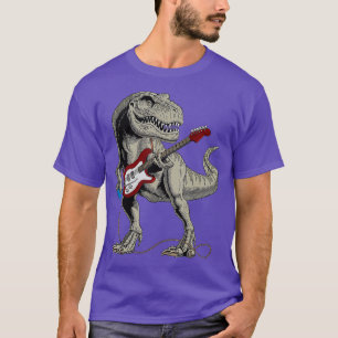 Dinosaur TRe Playing Bass Guitar Gift Tee