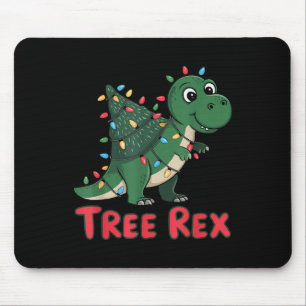 Dinosaur Tree Rex Christmas Men Boys Kids Toddler Mouse Pad