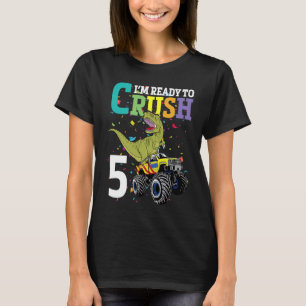 Dinosaur Trex 5 Years Old 5th Birthday Crush Kids T-Shirt