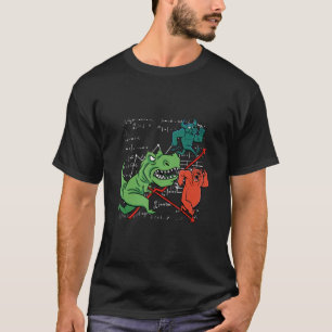 Dinosaur Trex Attack Bull And Bear Stock Market In T-Shirt