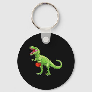 Dinosaur Trex Basball Player - Basball For Boys Key Ring