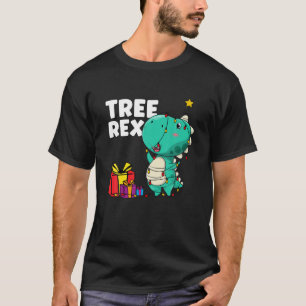 Dinosaur Trex Christmas Tree Rex Cute Pajama Boys T-Shirt