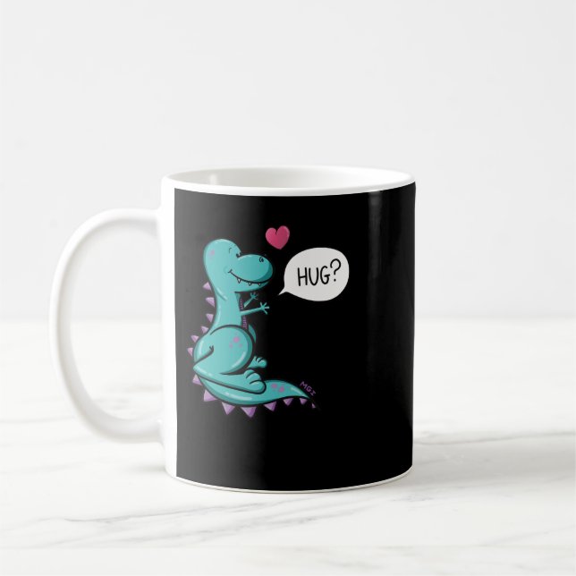 Dinosaur Trex hug Dino Coffee Mug (Left)
