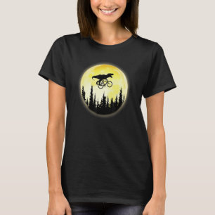 Dinosaur Trex In Space Riding Bike On Moon  Dino T-Shirt