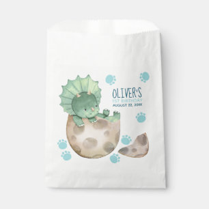 Dinosaur Triceratops Boy 1st Birthday Party Favour Bag