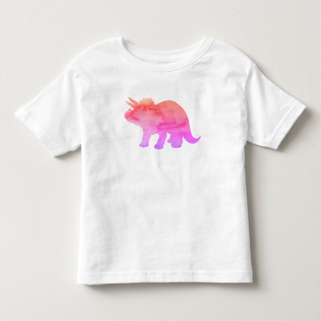 Dinosaur Triceratops Neon Painting Toddler T-Shirt (Front)