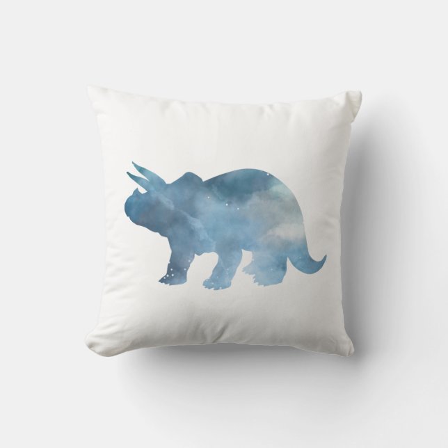 Dinosaur (Triceratops) Silhouette Cushion (Front)