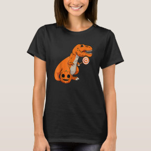 Dinosaur Trick Or Treat Lazy Halloween Costume Cut T-Shirt