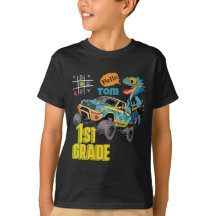 Dinosaur Truck 1st Grade – Fun Customisable Shirt"