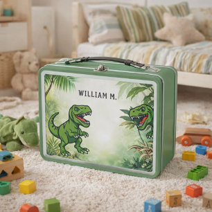 Dinosaur Tyrannosaurus Rex name jungle Metal Lunch Box