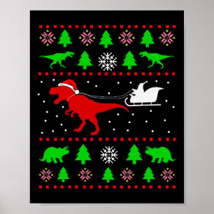 Dinosaur Ugly Christmas For Adults Kids Poster