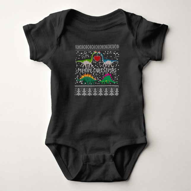 Dinosaur Ugly Christmas Sweater Funny Xmas Gift (Front)