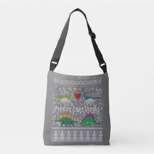Dinosaur Ugly Christmas Sweater Funny Xmas Gift Crossbody Bag