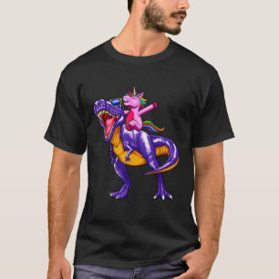 Dinosaur Unicorn Riding T Rex Gift Men Kids Girl B T-Shirt