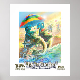 Dinosaur Vacation Wish You Were Here Poster