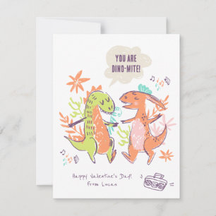 Dinosaur Valentine Classroom Holiday Card
