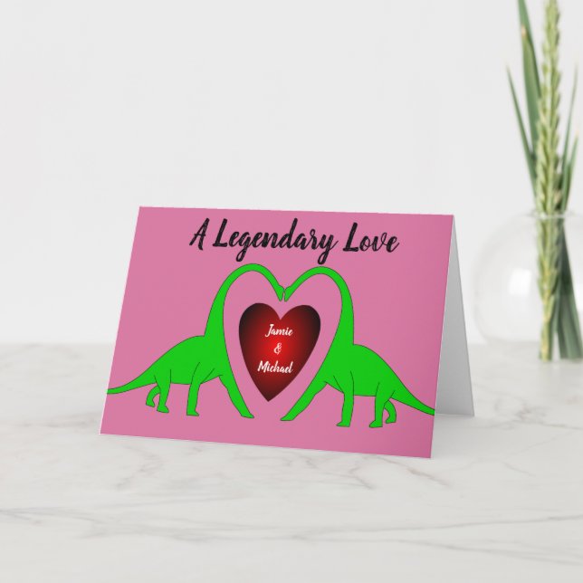 Dinosaur Valentine Love Card to Personalise (Front)