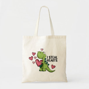 Dinosaur Valentine’s Day Tote Bag, Funny Tote Bag