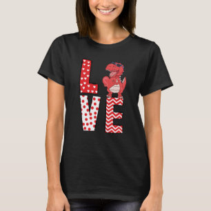 Dinosaur Valentines Day Love Valentine Cute Hearts T-Shirt