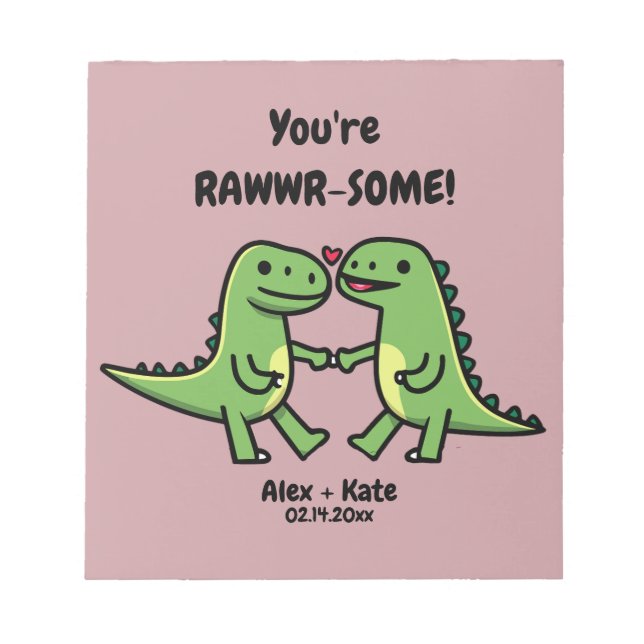 Dinosaur Valentines  Notepad (Front)