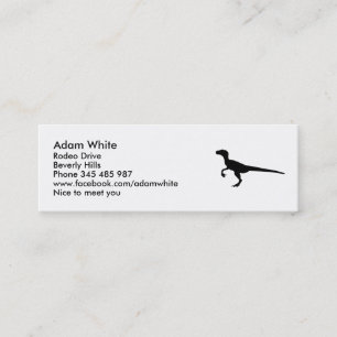Dinosaur velociraptor mini business card