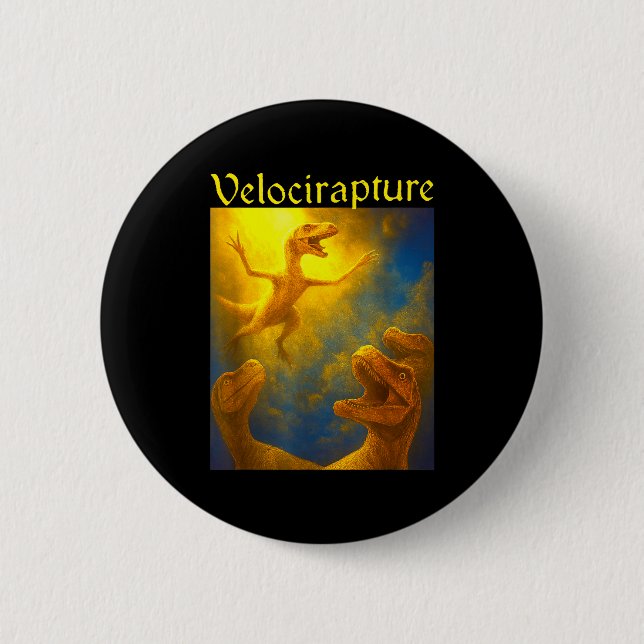 Dinosaur Velocirapture  6 Cm Round Badge (Front)