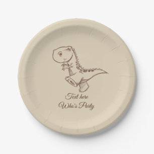 dinosaur, vintage, cute, kids, Paper Plate