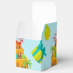 Dinosaur Volcano Birthday Cake Dino Eggs Balloons Favour Box