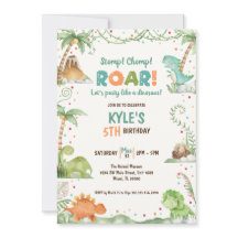 Dinosaur Watercolor Birthday 