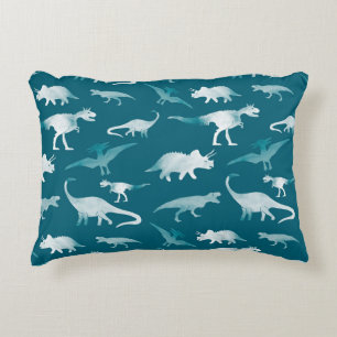 Dinosaur Watercolor: Textile Pattern Decorative Cushion