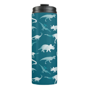 Dinosaur Watercolor: Textile Pattern Thermal Tumbler