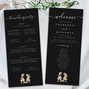 Dinosaur Wedding Ceremony Black & White Program