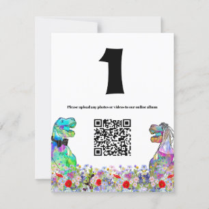 Dinosaur Wedding Colourful Wildflower QR Code