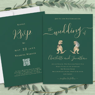 Dinosaur Wedding QR Code Invitation