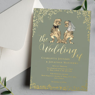 Dinosaur Wedding Sage Green and Gold