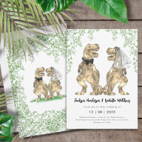 Dinosaur Wedding T-Rex Bride and Groom