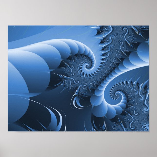 Dinosaur Wedgewood Cute Cool Fine Art Fractal Poster (Front)