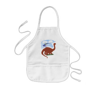 Dinosaur Whimsical Cartoon Art Kids Apron