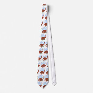 Dinosaur Whimsical Cartoon Art Tie