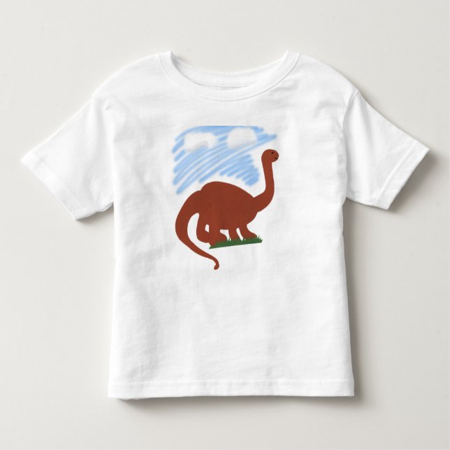 Dinosaur Whimsical Cartoon Art Toddler T-Shirt (Front)