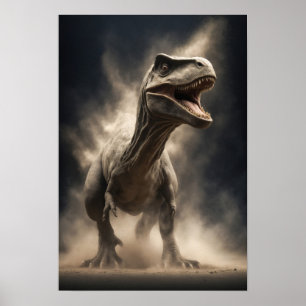 Dinosaur Wild Animal Elegant Dramatic Portrait Art Poster