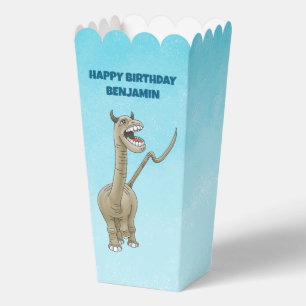 Dinosaur with a birthday greeting favour box