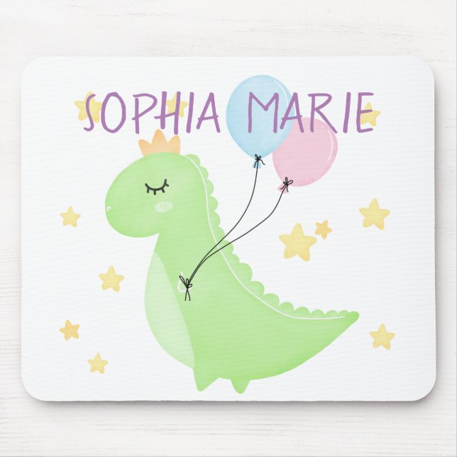 Dinosaur with Balloons  Mouse Pad (Front)