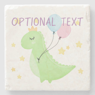 Dinosaur with Balloons  Stone Coaster